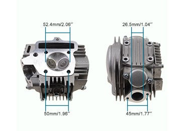 CYLINDER HEAD ASSEMBLY 52.4mm (125cc)