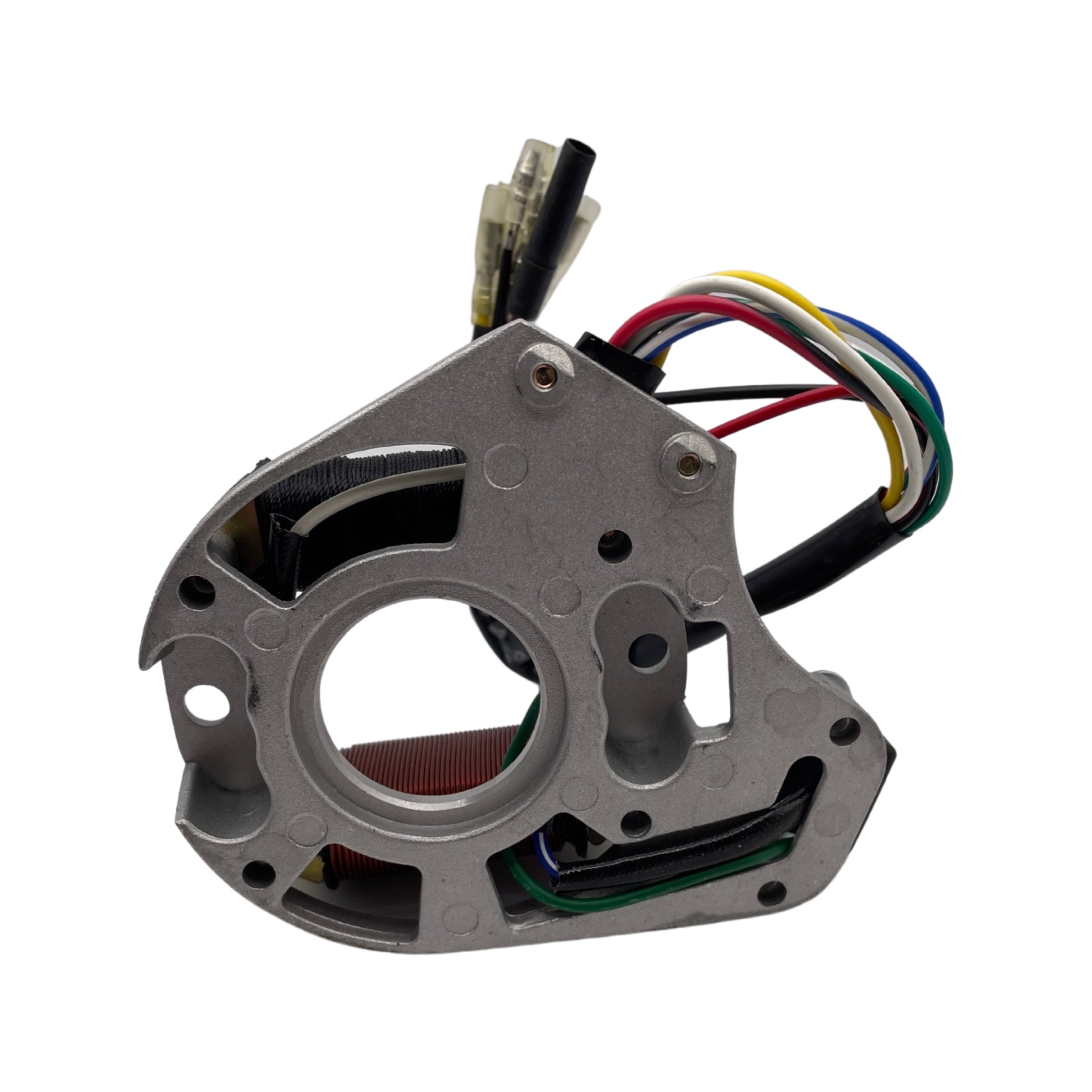 STATOR, 2-COIL WITH MOUNT PLATE (5+2 WIRE)