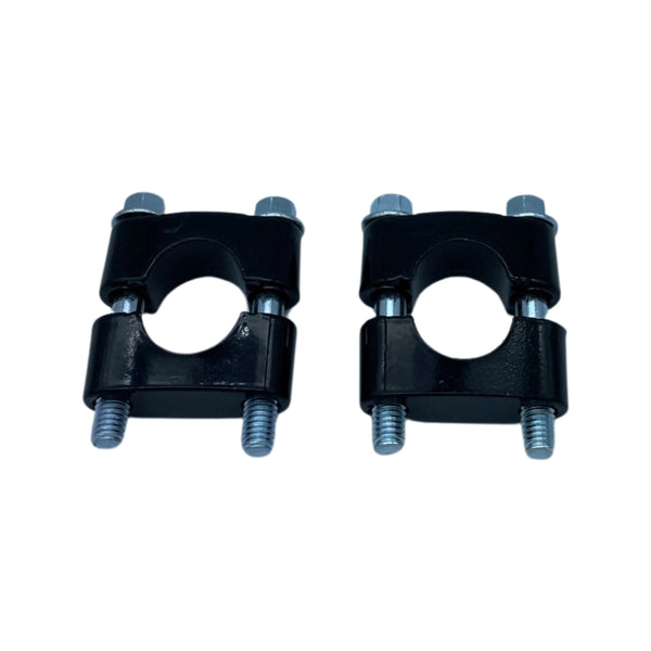 HANDLEBAR CLAMPS (SET WITH BOLTS), FITS STANDARD 7/8" BARS